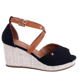 Sandali con zeppa open toe di Berna Black nero