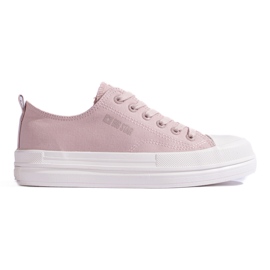 Sneakers da donna sulla piattaforma rosa Big Star LL274970800