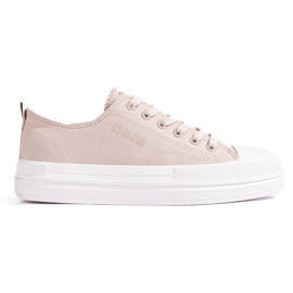 Sneakers da donna sulla piattaforma beige Big Star LL274969