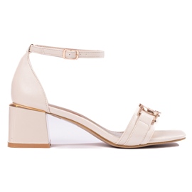 Sandalo a blocco Shelovet beige da donna