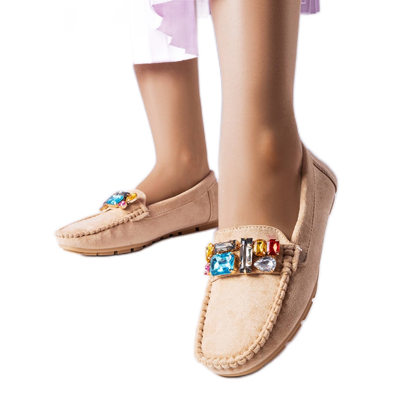 Mocassini beige con soletta in pelle di Bertrand