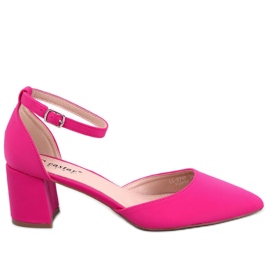Vonetta Décolleté con tacco basso aperto fucsia rosa