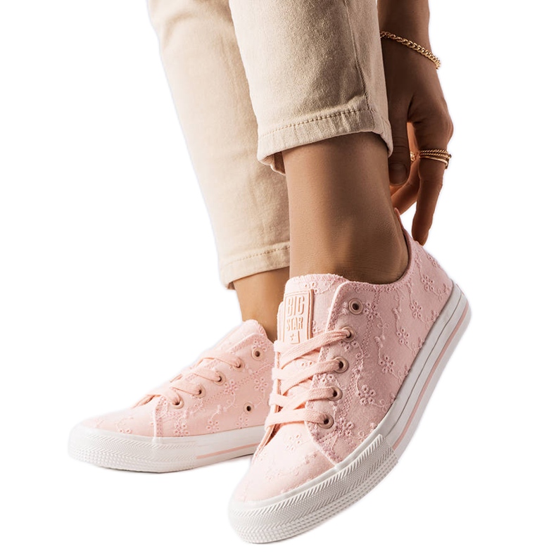 Sneakers rosa con ricamo Big Star LL274224