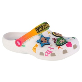 Zoccoli per bambini Crocs Classic Rainbow High 208117-90H bianco