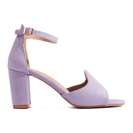 Sandali viola con tacco da donna di W. Potocki