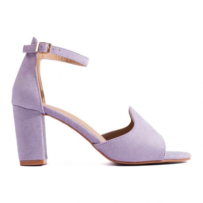 Sandali viola con tacco da donna di W. Potocki