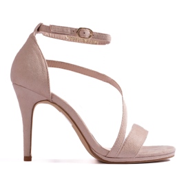 Sandali da donna beige con tacco alto di Shelovet