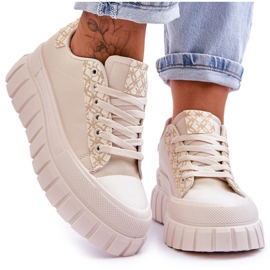 PG1 Sneakers da donna in pelle con plateau Beige Alison
