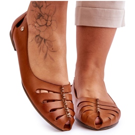 Lemar Comode ballerine in pelle da donna marrone Luka