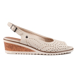 W. Potocki Sandali con zeppa beige da donna di Potocki