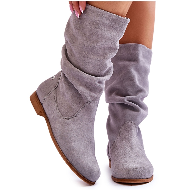 Stivali da donna in camoscio Maciejka 05057-13 Grigio
