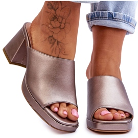Pantofole alla moda con tacco alto Sergio Leone KL322 Argento scuro