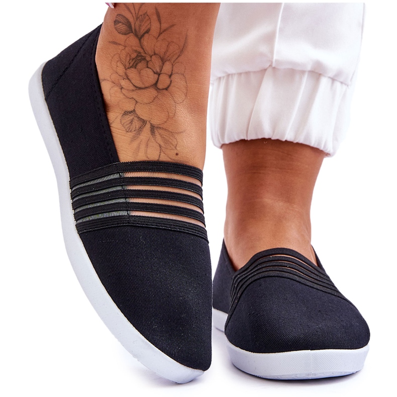 S.Barski Sneakers Slip-On in tessuto da donna Lilis nere nero