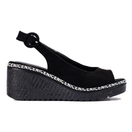 Sandali con zeppa neri di Shelovet nero