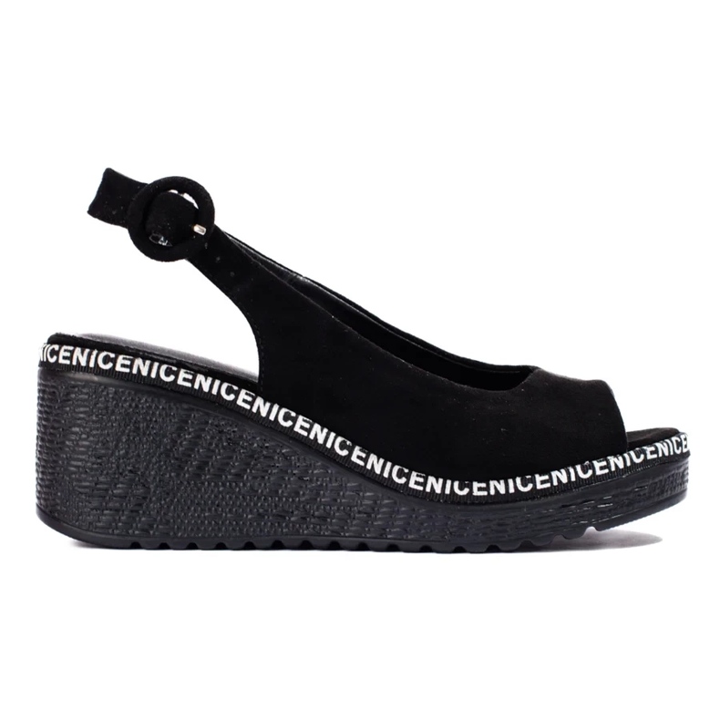 Sandali con zeppa neri di Shelovet nero