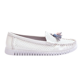 Mocassini Donna In Pelle Traforata Bianco Lanzarot bianca