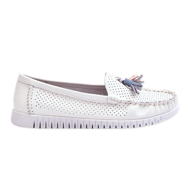 Mocassini Donna In Pelle Traforata Bianco Lanzarot bianca