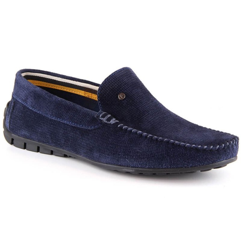 Mocassini in pelle con scarpe Filippo M MP923 in camoscio blu