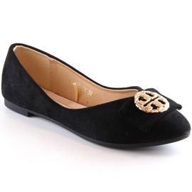 Ballerine nere da donna in camoscio con tacco basso Potocki BB23004 nero