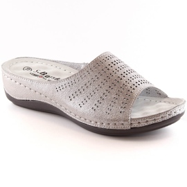 Ciabattine donna comode in pelle con zeppa oro rosa S.Barski BN292 d'oro