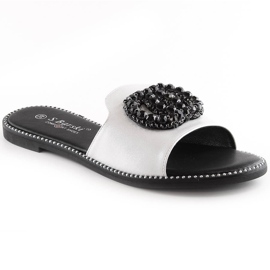 Ciabatte basse da donna comode con zirconi argento S.Barski Kv 520-30