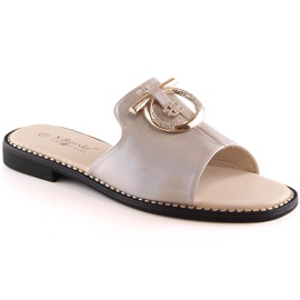 Ciabatte basse da donna comode beige S.Barski Kv 2775-32