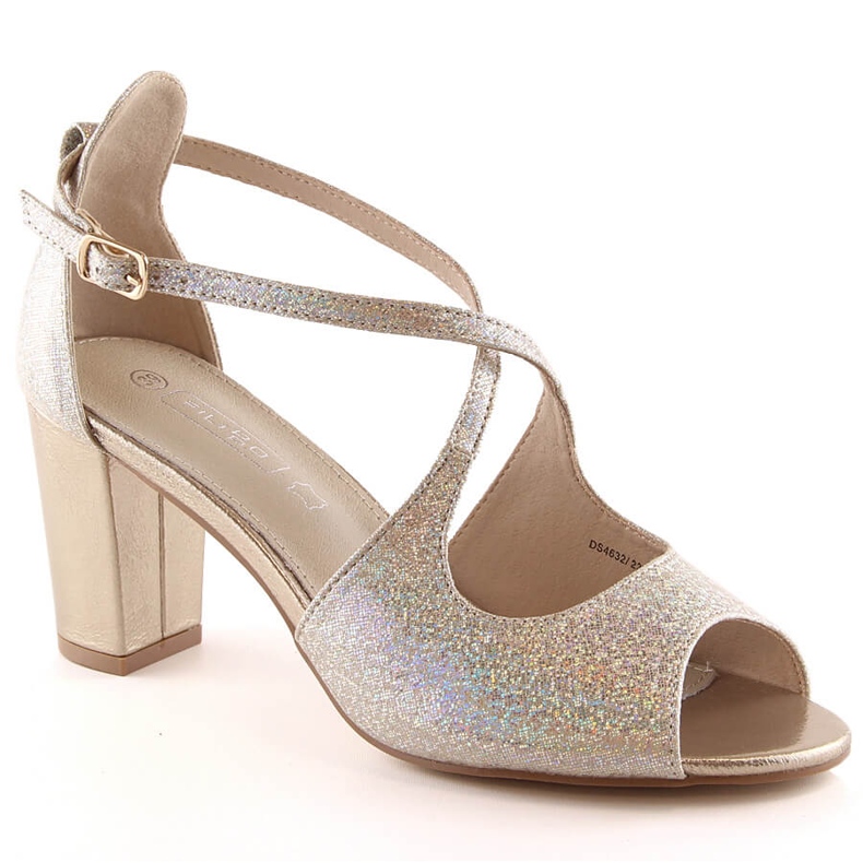 Sandali eleganti da donna in broccato oro sul palo Filippo Ds 4632 d'oro