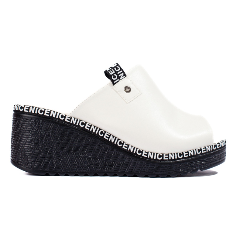 Pantofole con zeppa Shelovet bianche da donna bianca