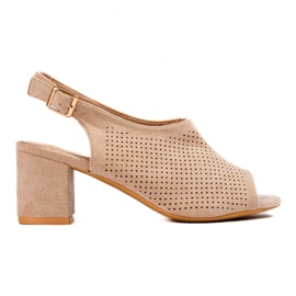 W. Potocki Sandali beige traforati con tacco alto di Potocki