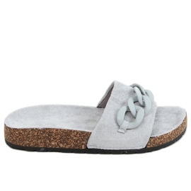 Pantofole Jarvis in sughero con catena grigia grigio