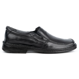 WASAK Mocassini slip-on da uomo in pelle 0114W, neri nero