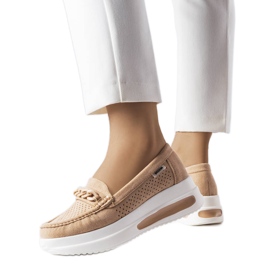 BM Mocassini beige con catena