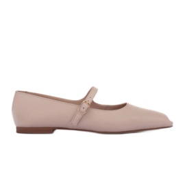 Marco Shoes Ballerine in stile Mary Jane beige