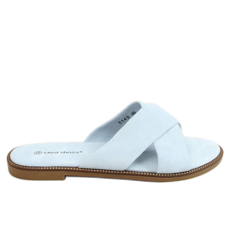 BM Ciabatte da donna con cinturino incrociato Alyson LT.BLUE