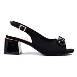 Sandali in pelle scamosciata nera nero