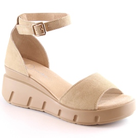 Sandali in pelle scamosciata beige da donna Filippo DS4455