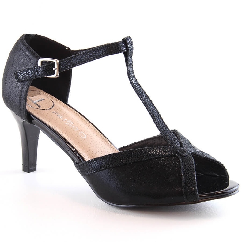 Sandali neri con tacco da donna Filippo DS1360 nero