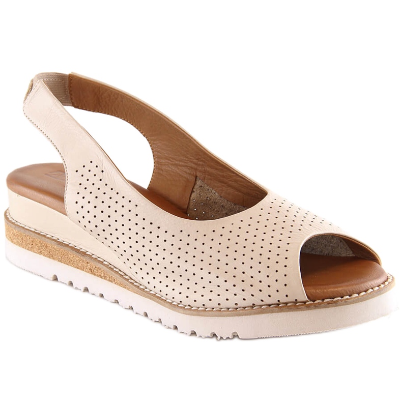 Comodi sandali in pelle beige da donna Artiker 50C0863