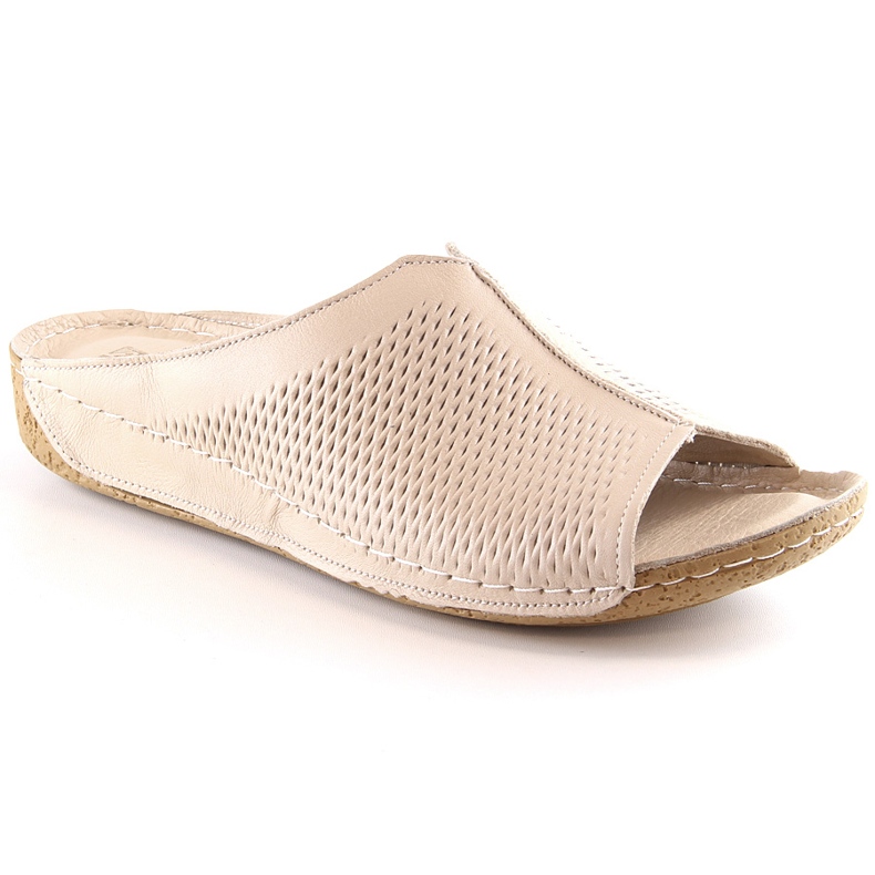 Potocki Comode pantofole in pelle beige da donna Artiker 50C0701
