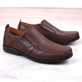 Comodi mocassini slip-on da uomo in pelle marrone T.Sokolski Sar W21-901