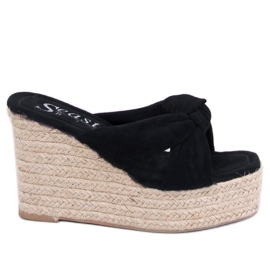 BM Espadrillas Nikni nere con zeppa nero