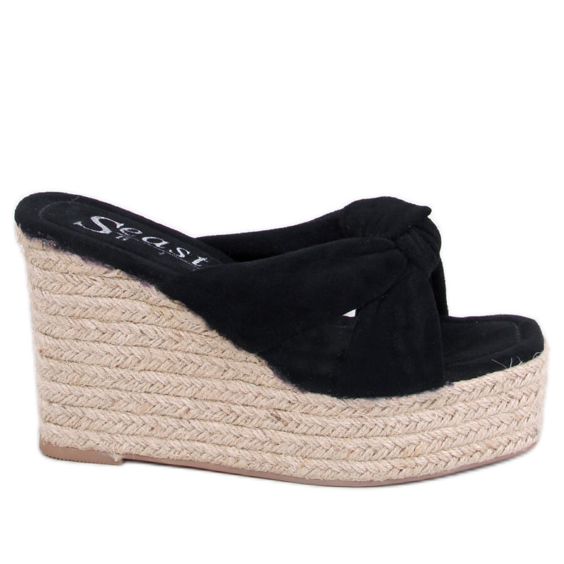 BM Espadrillas Nikni nere con zeppa nero