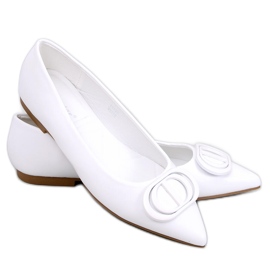 Falana Ballerine bianche con punta a mandorla bianco