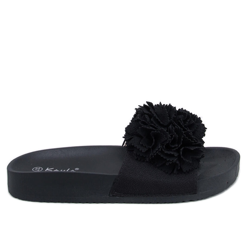 BM Pantofole da donna con fiori Traille Black nero