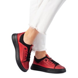 Scarpe da donna in pelle rossa T.Sokolski rosso