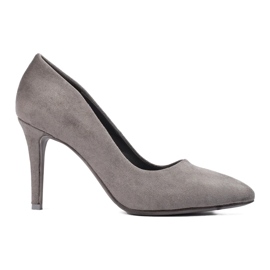 Shelovet scarpe col tacco da donna in camoscio grigio