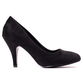 Classiche décolleté con tacco in camoscio nero di Shelovet