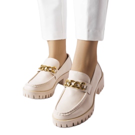 Mocassini beige con suola da trattore di Faiz