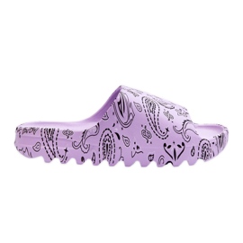 Pantofole da donna alla moda su una massiccia piattaforma viola Lorette