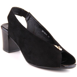M.Daszyński W SA169-6 sandalo slip-on in camoscio nero